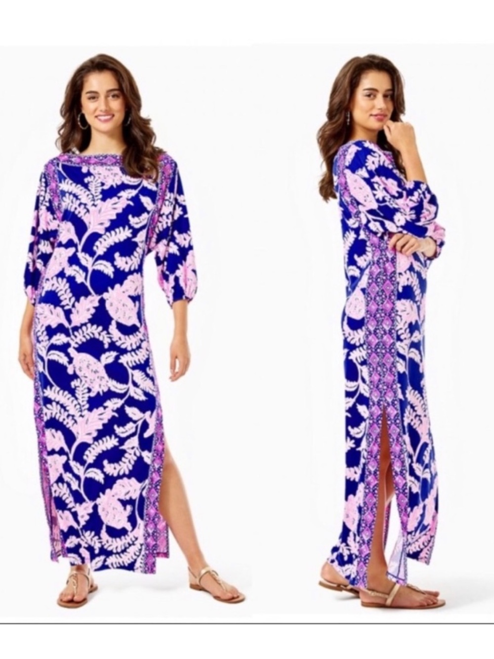 Lilly Pulitzer Galaxy Blue What the Shell Engineered Silva Maxi, Like New, 12